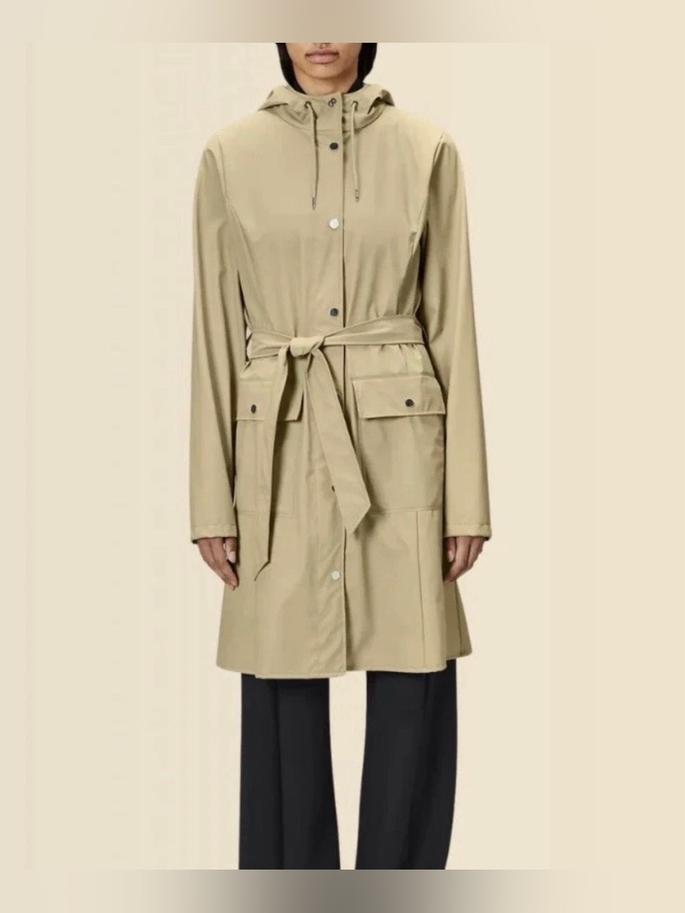 Rains Revolve brand Curve Jacket Women’s L $140 Retail NWT Tan Sand